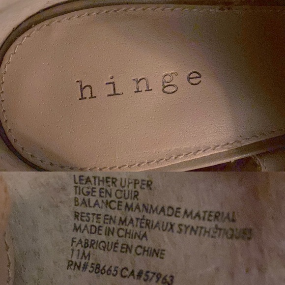 Hinge Taupe Leather Ankle Zip Heeled Sandals Sz 11 - Picture 13 of 13